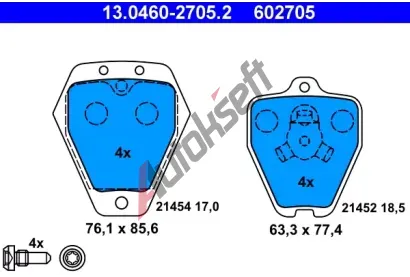 ATE Sada brzdovch destiek AT 602705, AT 21454