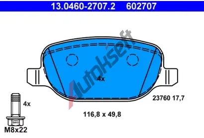 ATE Sada brzdovch destiek AT 23760, AT 602707