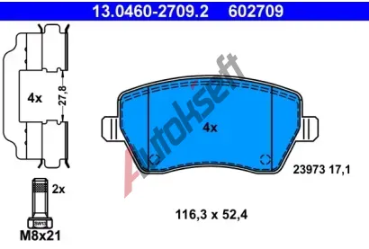 ATE Sada brzdovch destiek AT 23973, AT 602709
