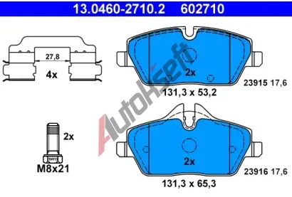 ATE Sada brzdovch destiek AT 23916, AT 602710