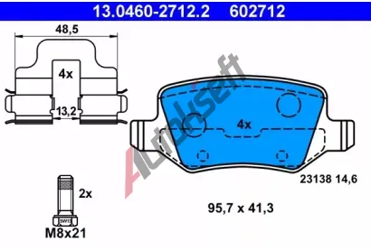 ATE Sada brzdovch destiek AT 23138, AT 602712