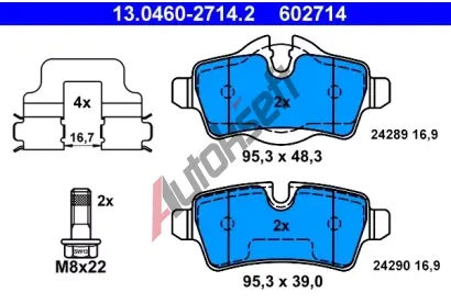 ATE Sada brzdovch destiek AT 24290, AT 602714