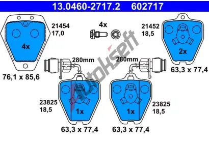 ATE Sada brzdovch destiek AT 23825, AT 602717