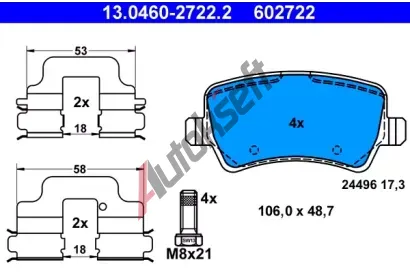 ATE Sada brzdovch destiek AT 24496, AT 602722
