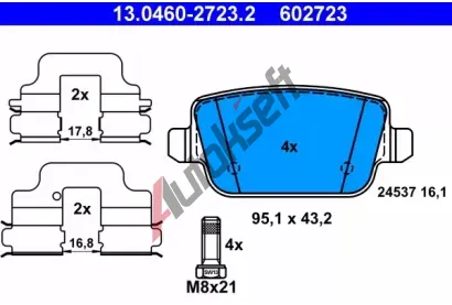 ATE Sada brzdovch destiek AT 24537, AT 602723