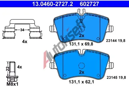 ATE Sada brzdovch destiek AT 23145, AT 602727