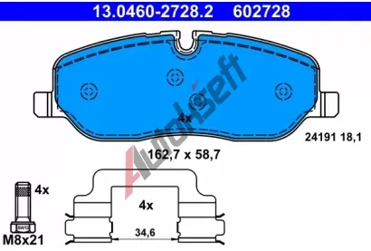 ATE Sada brzdovch destiek AT 24191, AT 602728