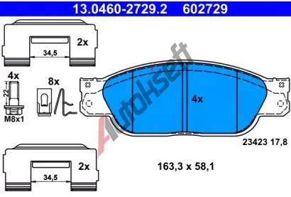 ATE Sada brzdovch destiek AT 23423, AT 602729