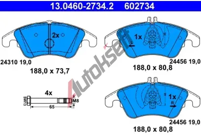 ATE Sada brzdovch destiek AT 24456, AT 602734