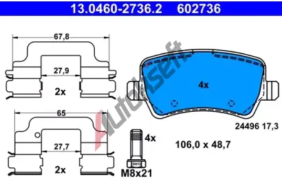 ATE Sada brzdovch destiek AT 24496, AT 602736