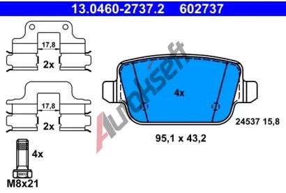 ATE Sada brzdovch destiek AT 24537, AT 602737