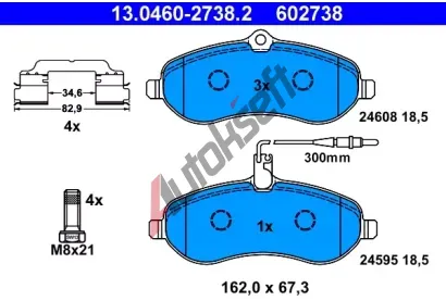 ATE Sada brzdovch destiek AT 24608, AT 602738