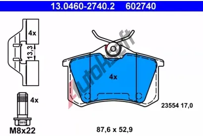 ATE Sada brzdovch destiek AT 23554, AT 602740