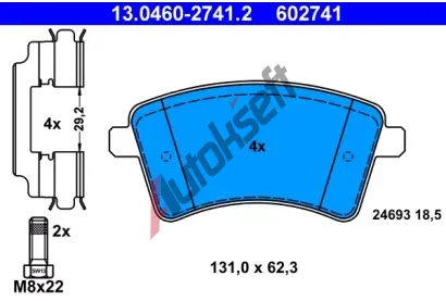 ATE Sada brzdovch destiek AT 602741, AT 24693