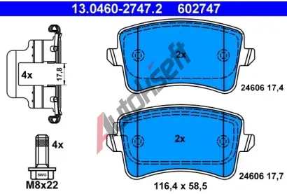 ATE Sada brzdovch destiek AT 24606, AT 602747