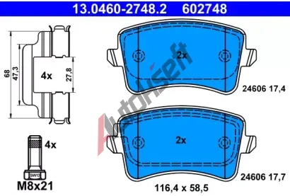 ATE Sada brzdovch destiek AT 24606, AT 602748