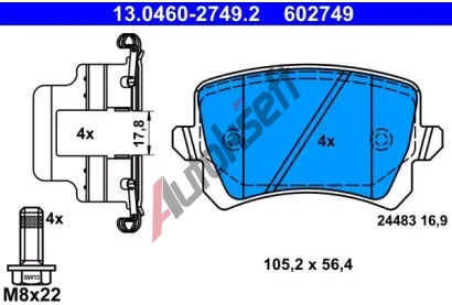 ATE Sada brzdovch destiek AT 24483, AT 602749