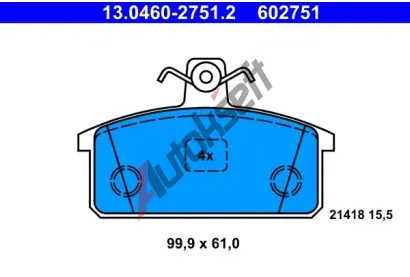 ATE Sada brzdovch destiek AT 602751, AT 21418