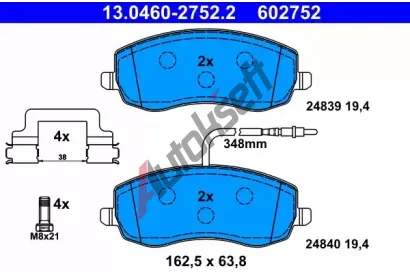 ATE Sada brzdovch destiek AT 24840, AT 602752