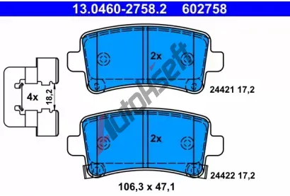 ATE Sada brzdovch destiek AT 24422, AT 602758
