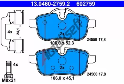 ATE Sada brzdovch destiek AT 24560, AT 602759