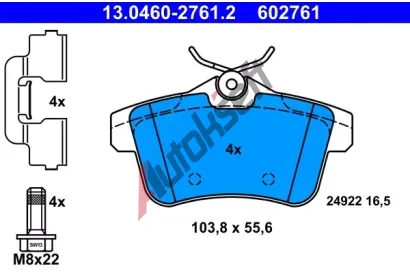 ATE Sada brzdovch destiek AT 24922, AT 602761