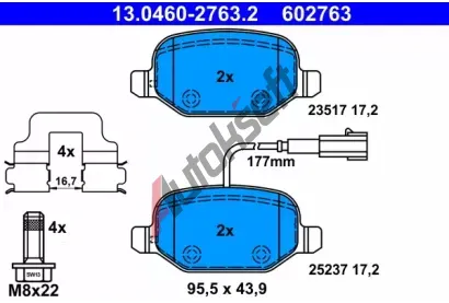 ATE Sada brzdovch destiek AT 25237, AT 602763