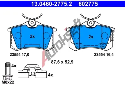 ATE Sada brzdovch destiek AT 602775, 13.0460-2775.2
