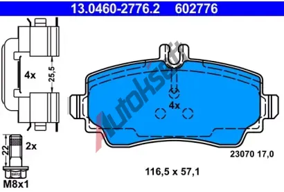 ATE Sada brzdovch destiek AT 23070, AT 602776