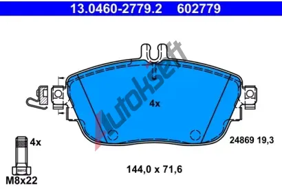 ATE Sada brzdovch destiek AT 602779, 13.0460-2779.2