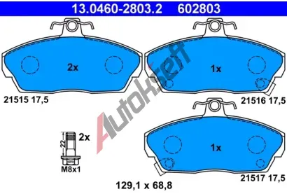 ATE Sada brzdovch destiek AT 21517, AT 602803