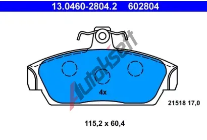 ATE Sada brzdovch destiek AT 602804, AT 21518