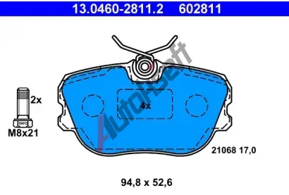 ATE Sada brzdovch destiek AT 21068, AT 602811