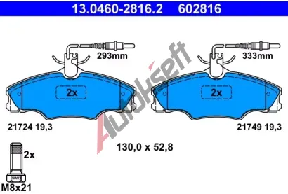 ATE Sada brzdovch destiek AT 21749, AT 602816