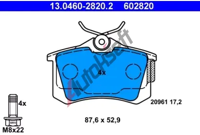 ATE Sada brzdovch destiek AT 20961, AT 602820