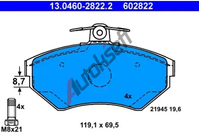 ATE Sada brzdovch destiek AT 21945, AT 602822