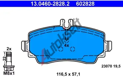 ATE Sada brzdovch destiek AT 23070, AT 602828