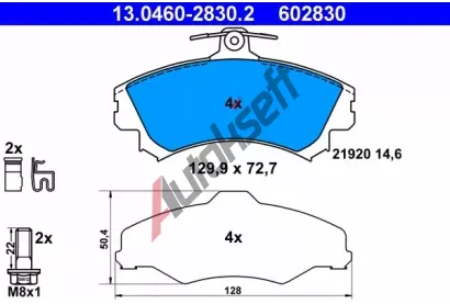 ATE Sada brzdovch destiek AT 602830, AT 21920