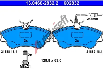 ATE Sada brzdovch destiek AT 21889, AT 602832
