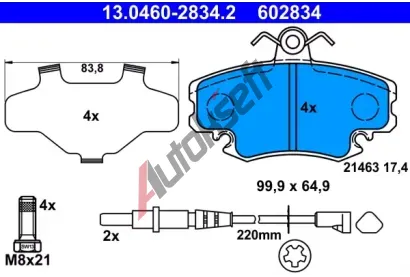 ATE Sada brzdovch destiek AT 21463, AT 602834