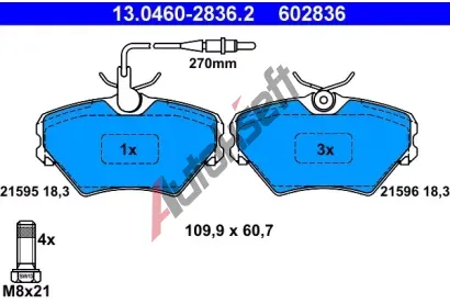 ATE Sada brzdovch destiek AT 21596, AT 602836