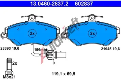 ATE Sada brzdovch destiek AT 23393, AT 602837