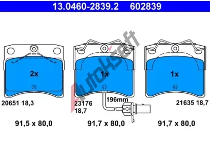 ATE Sada brzdovch destiek AT 23176, AT 602839