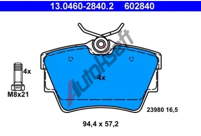 ATE Sada brzdovch destiek AT 602840, AT 23980