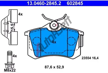 ATE Sada brzdovch destiek AT 602845, AT 23554