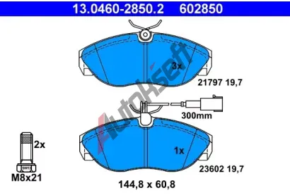ATE Sada brzdovch destiek AT 23602, AT 602850