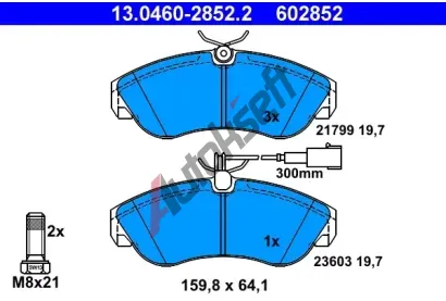 ATE Sada brzdovch destiek AT 602852, AT 23603
