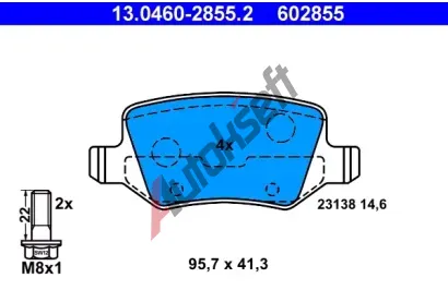 ATE Sada brzdovch destiek AT 23138, AT 602855