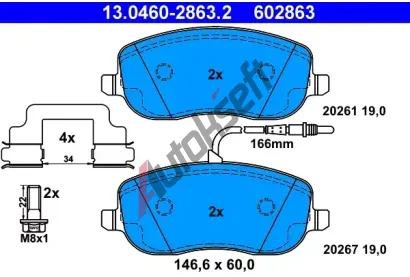 ATE Sada brzdovch destiek AT 20267, AT 602863