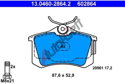 ATE Sada brzdovch destiek AT 602864, AT 20961